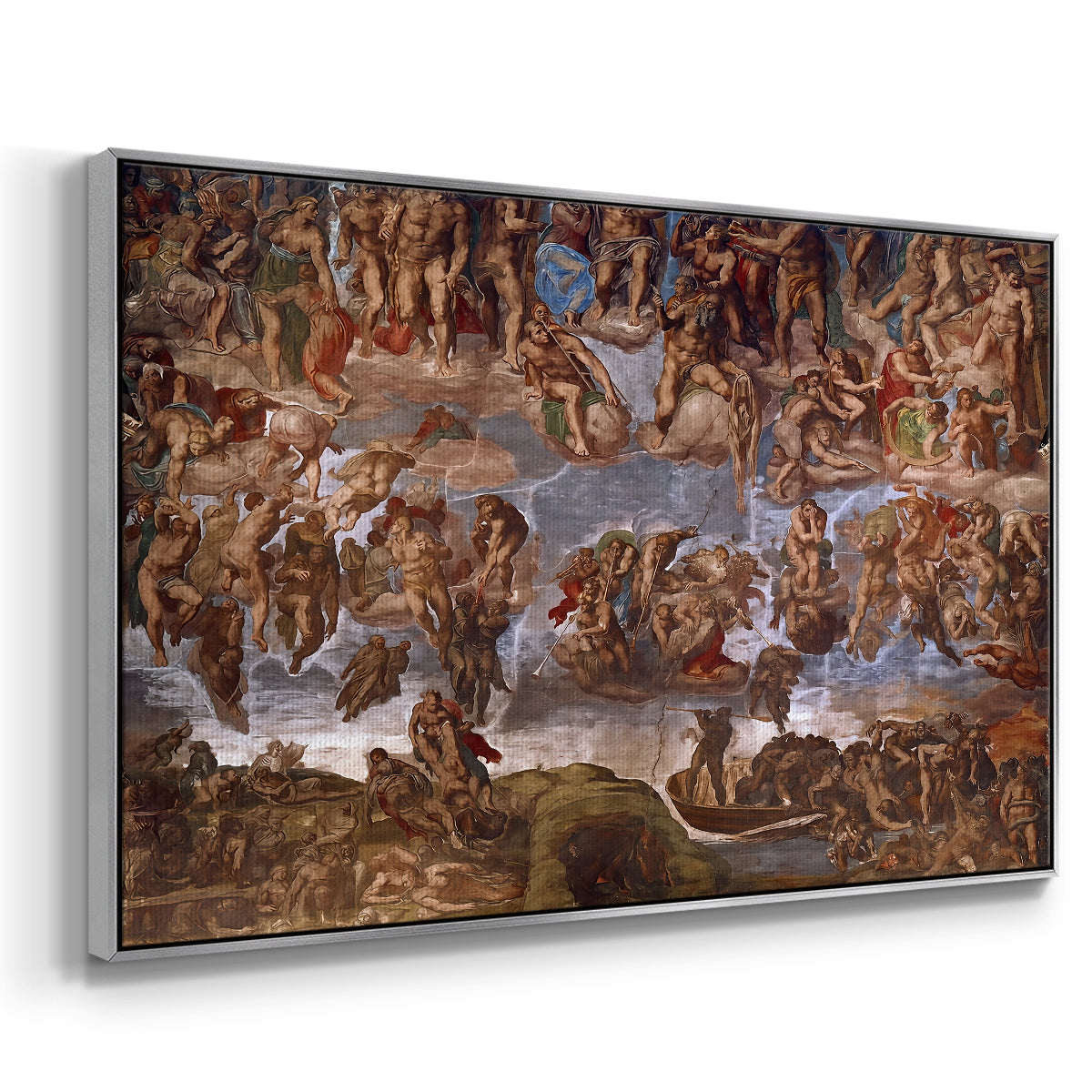 The Last Judgment (Charon's Boat and the Damned), 1536-1541 - Floater Framed Canvas Print