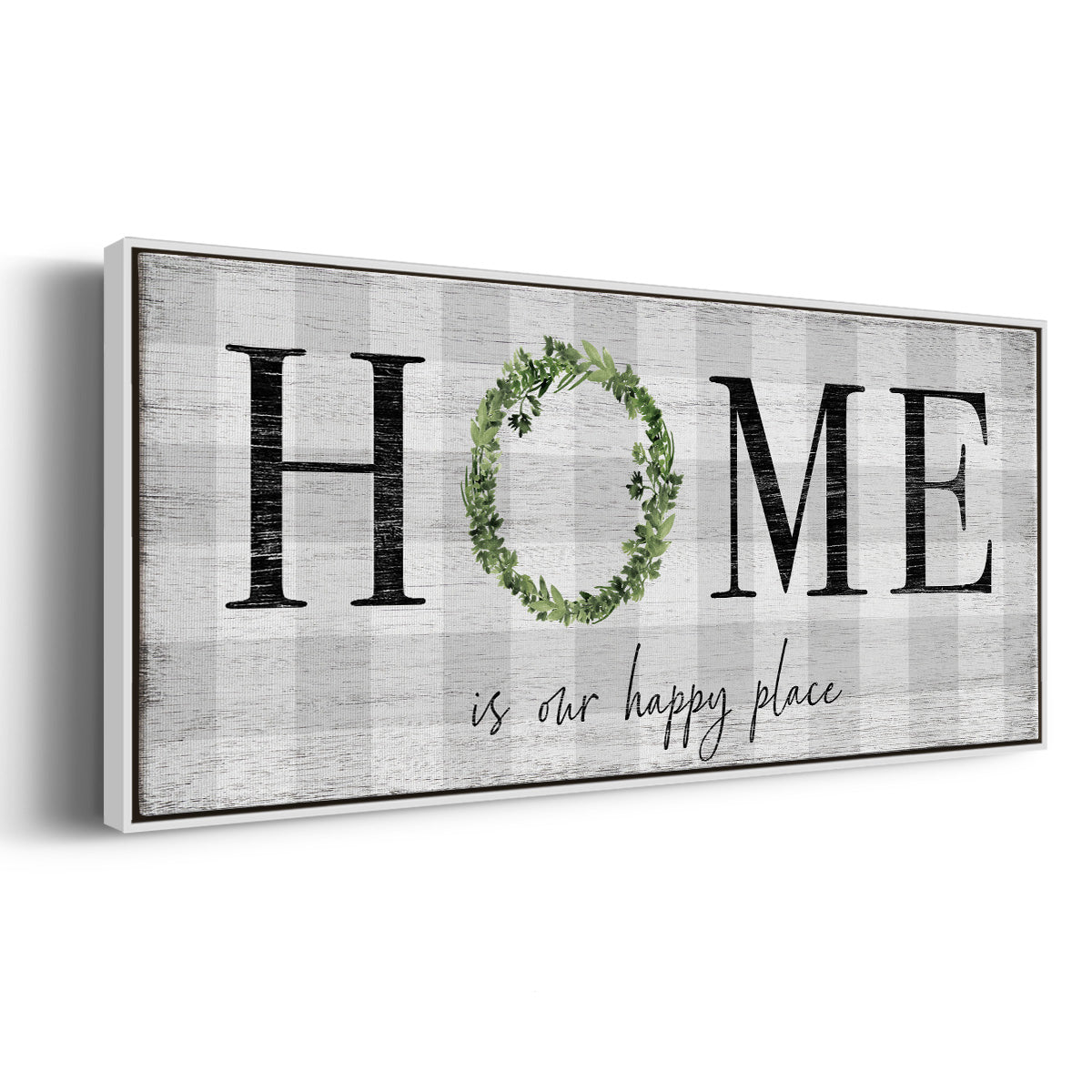 Home is Our Happy Place - Floater Framed Canvas Print