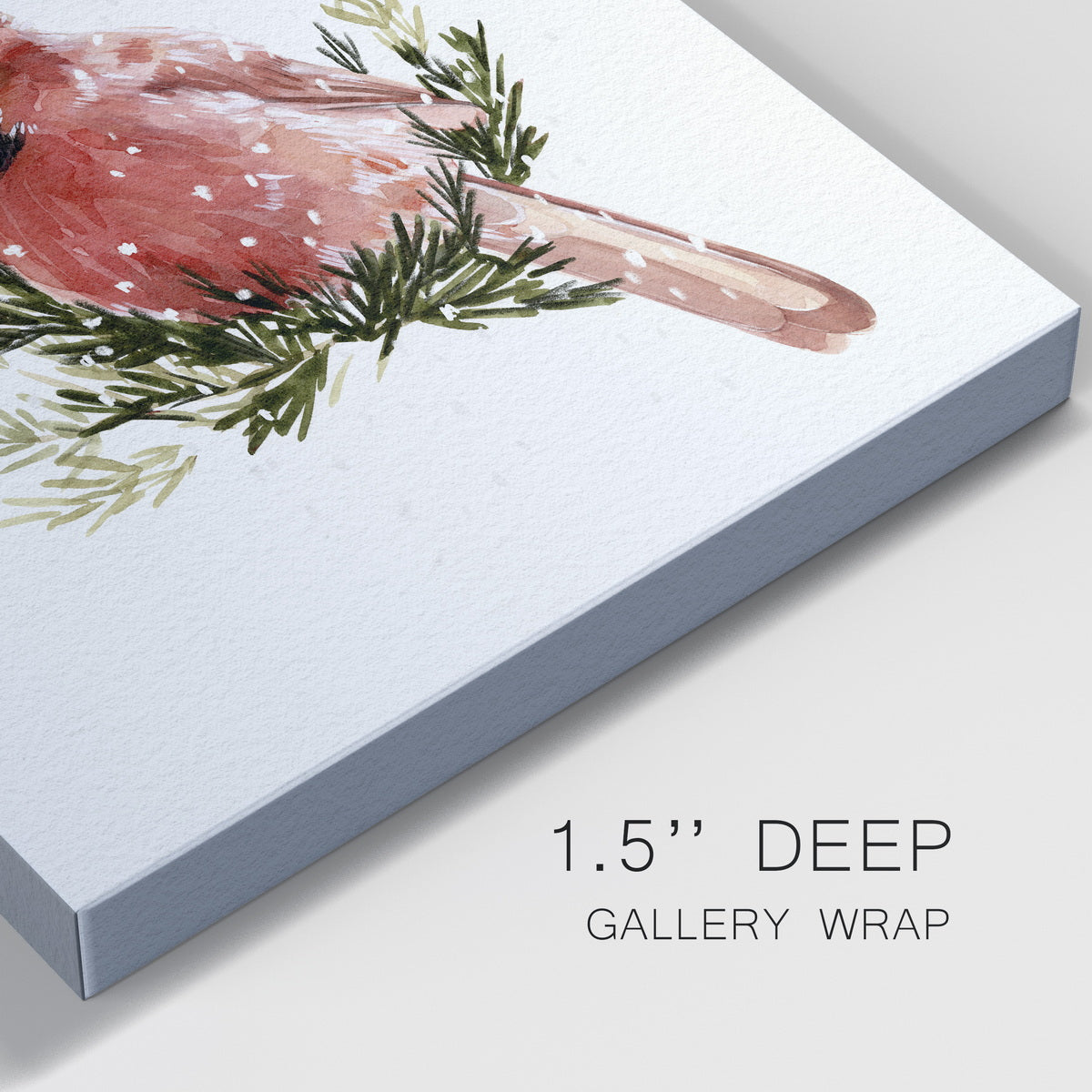 Cardinal with Snow II-Premium Gallery Wrapped Canvas - Ready to Hang