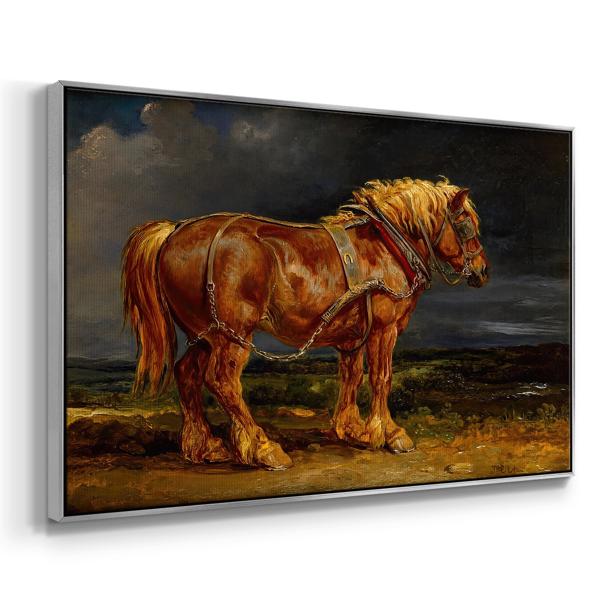 The Shire Horse Elephant in an Extensive Landscape, c. 1850s - Floater Framed Canvas Print