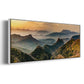 Jinshanling Mountains at Sunrise in Autumn Colors - Floater Framed Canvas Print