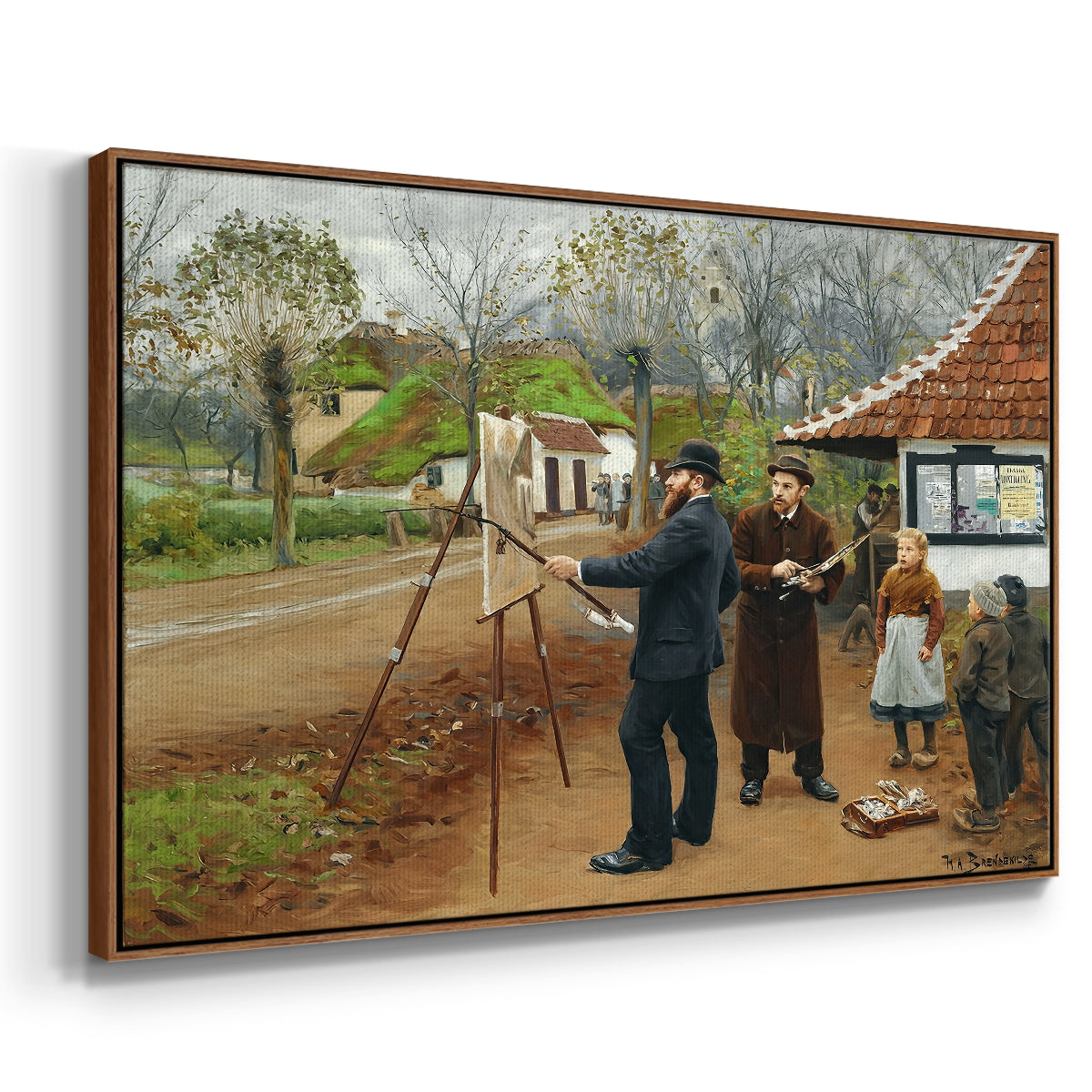 L. A. Ring Painting near Aasum Smithy, 1893 - Floater Framed Canvas Print