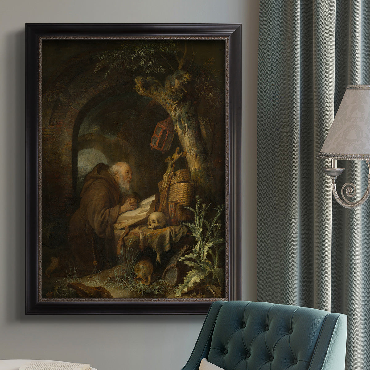 The Hermit, 1670 - Ornate Framed Canvas Print