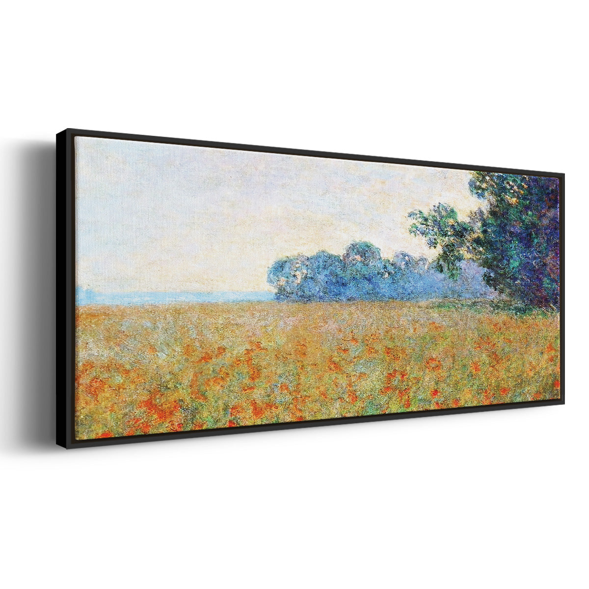 Oat and Poppy Field, 1890 - Floater Framed Canvas Print