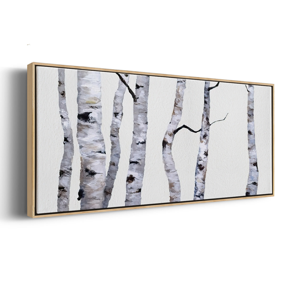 Birch Trees I - Floater Framed Canvas Print