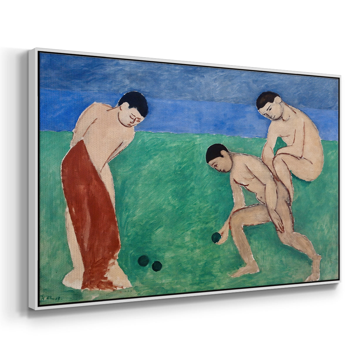 Game of Bowls, 1908 - Floater Framed Canvas Print