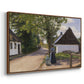 Danish Village Street with Woman and Milkman, 1880 - Floater Framed Canvas Print