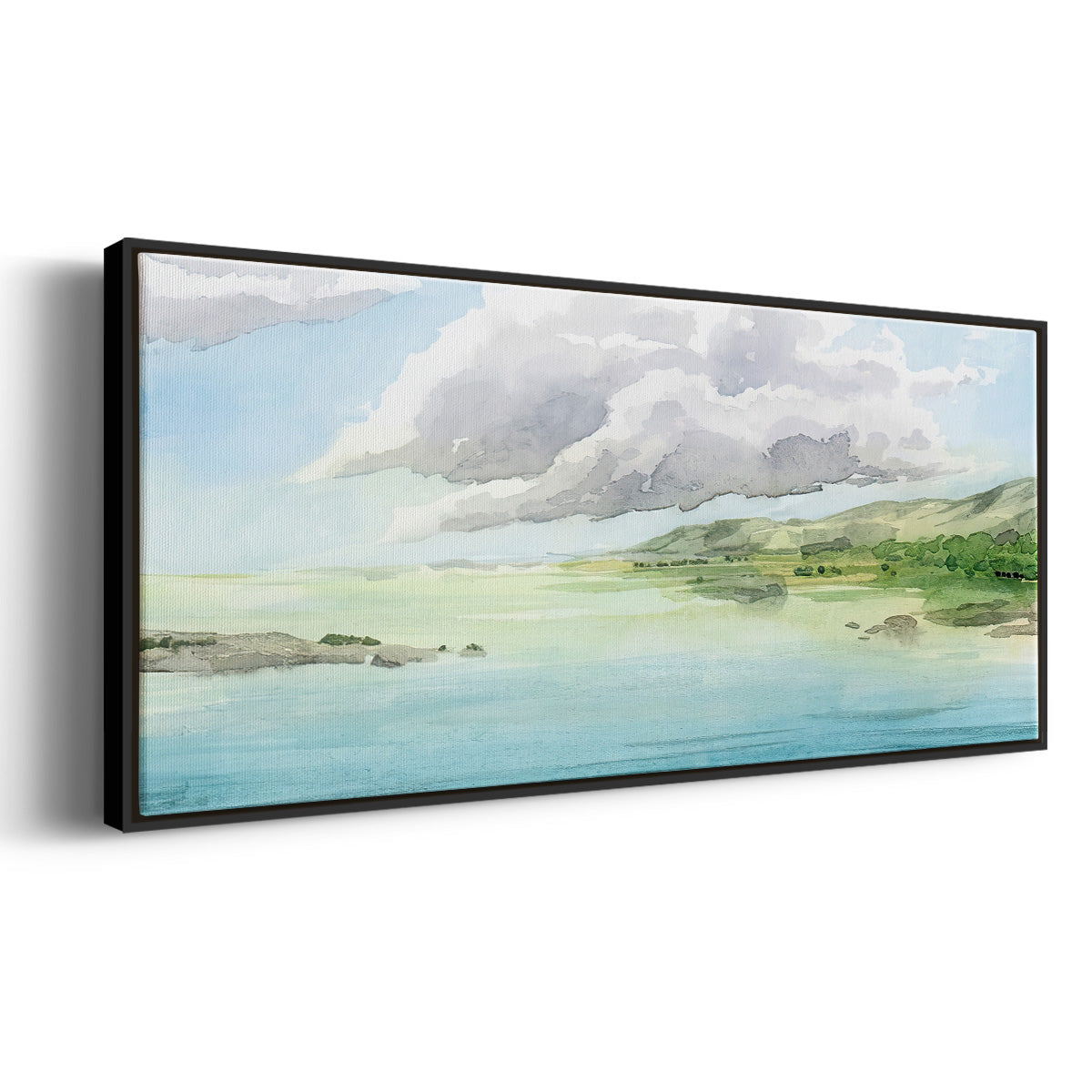 Clear Lagoon I - Floater Framed Canvas Print