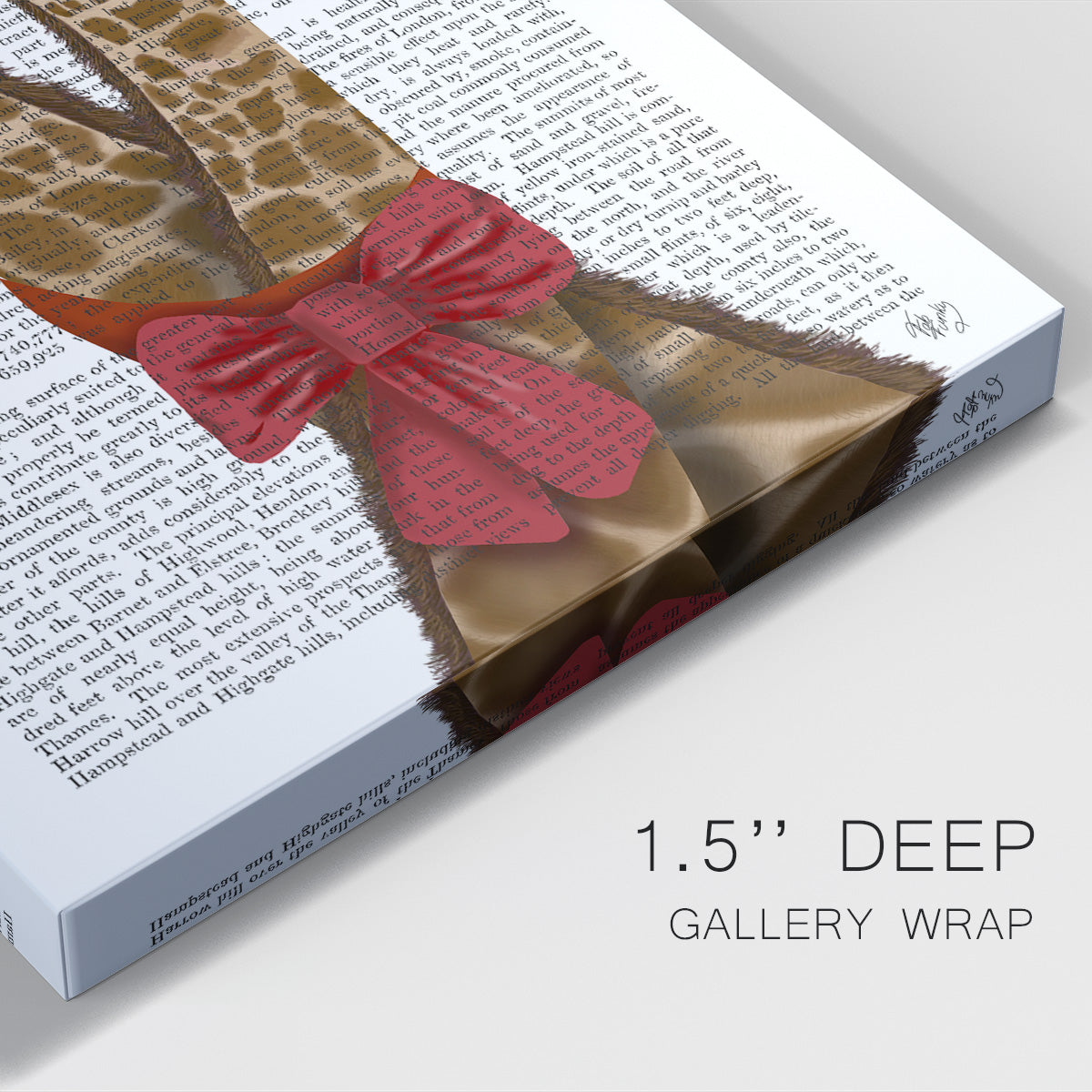 Giraffes and Bow Premium Gallery Wrapped Canvas - Ready to Hang