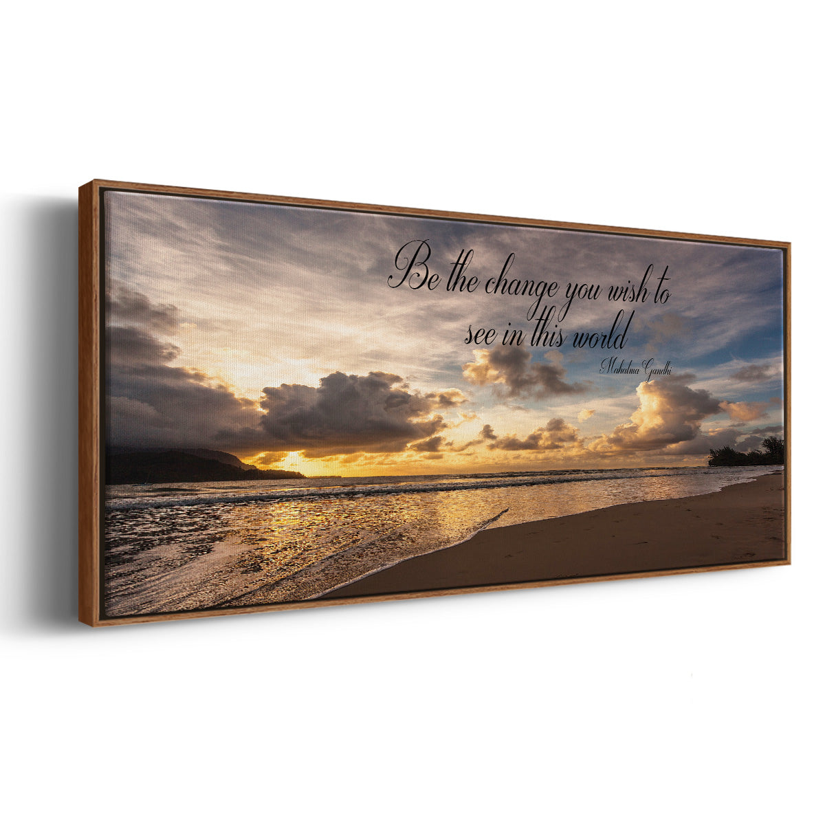 Be The Change - Floater Framed Canvas Print