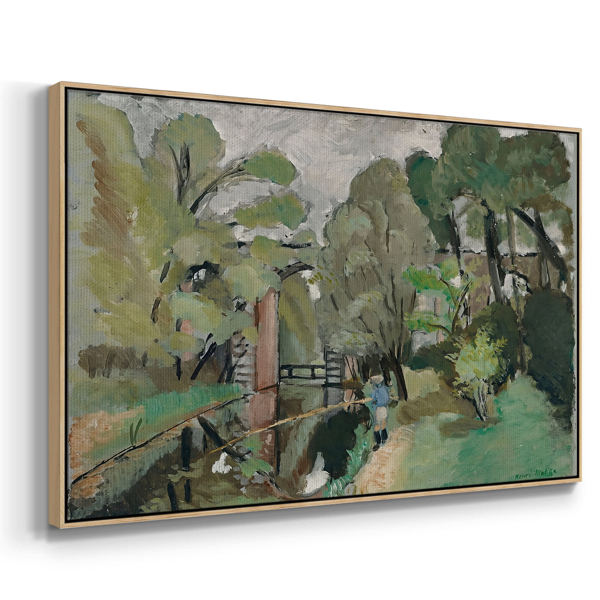 The Little Fisherman, Maintenon, 1918 - Floater Framed Canvas Print
