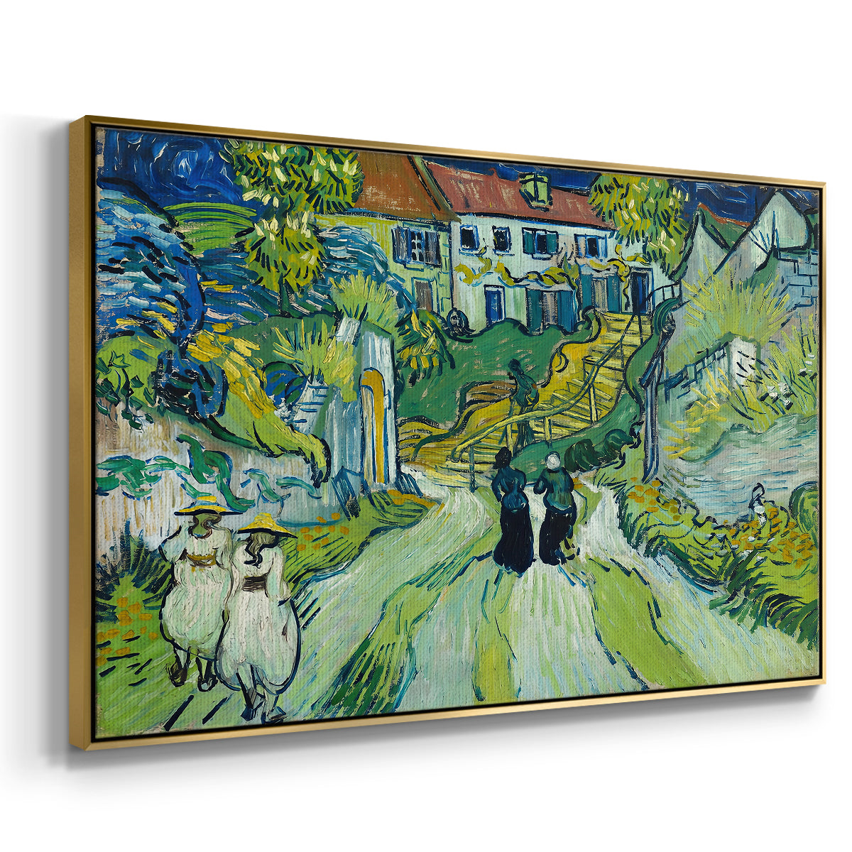 Stairway at Auvers, 1890 - Floater Framed Canvas Print