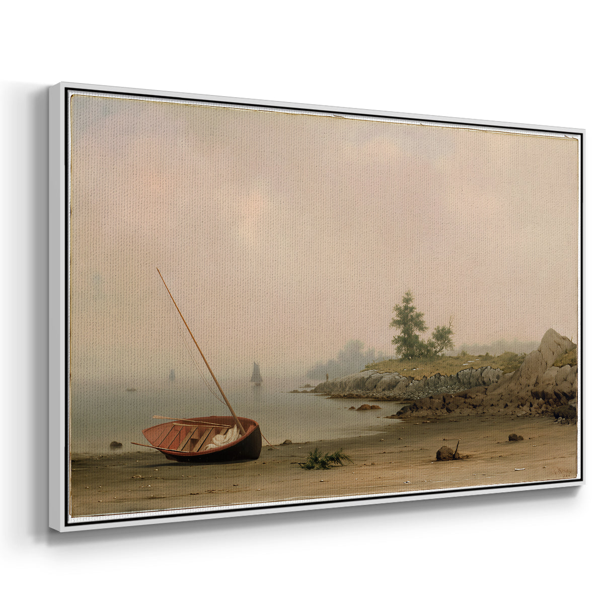 The Stranded Boat, 1863 - Floater Framed Canvas Print