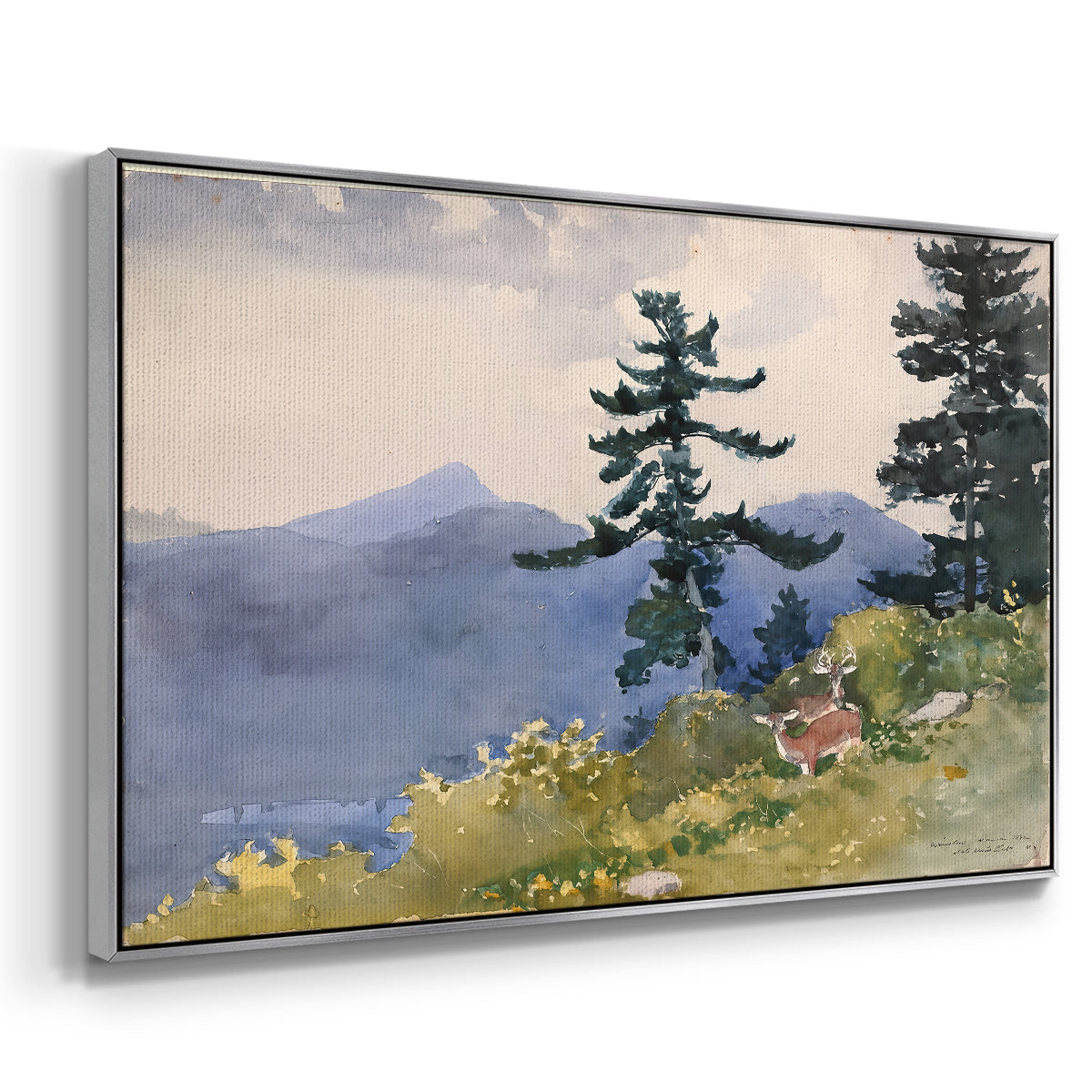 North Woods Club, Adirondacks, 1892 - Floater Framed Canvas Print
