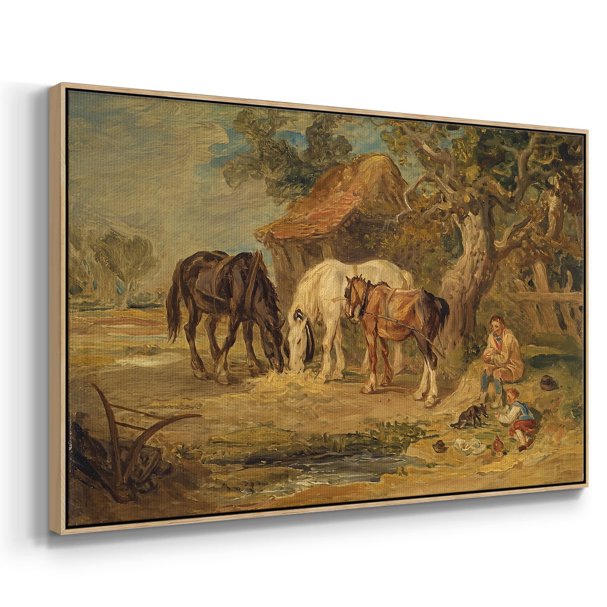 The Midday Meal, 1835 - Floater Framed Canvas Print