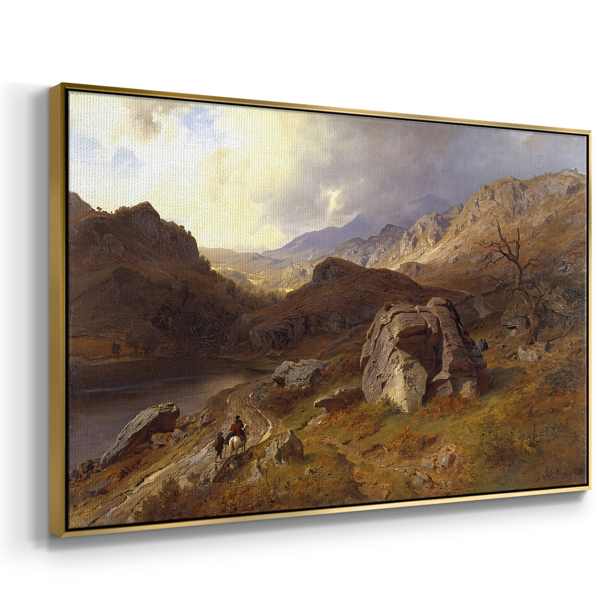 Lledr Valley in Wales, 1864 - Floater Framed Canvas Print