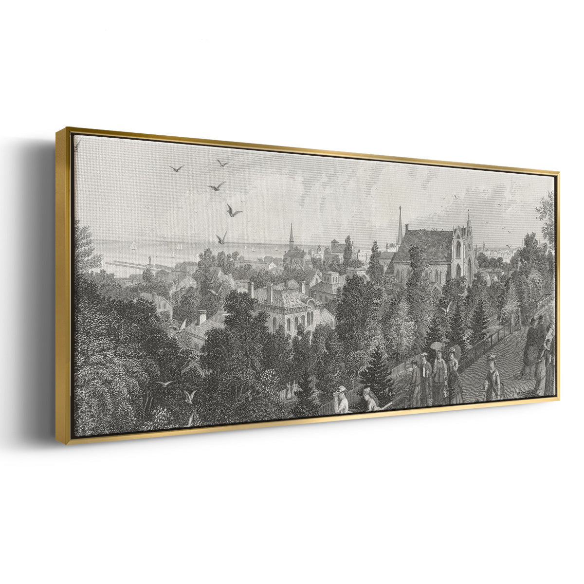 City of Cleveland - Floater Framed Canvas Print
