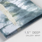 Close-up view of wrapped canvas corner featuring saturated abstract color fields.