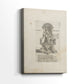 Side view of a canvas art print of a structured illustration with subtle texture and minimal depth, showing gallery-wrapped depth.