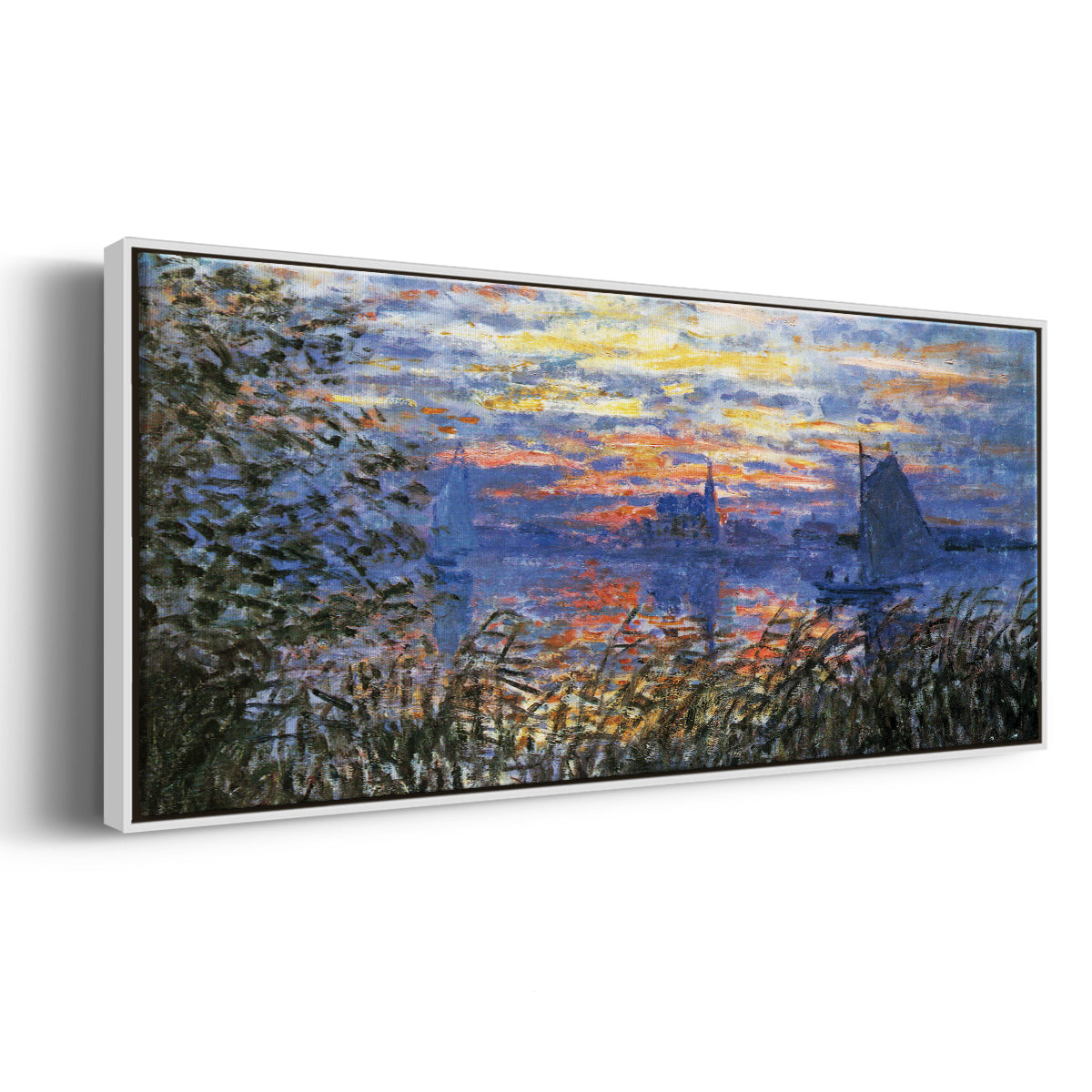 Sunset on the Seine - Floater Framed Canvas Print