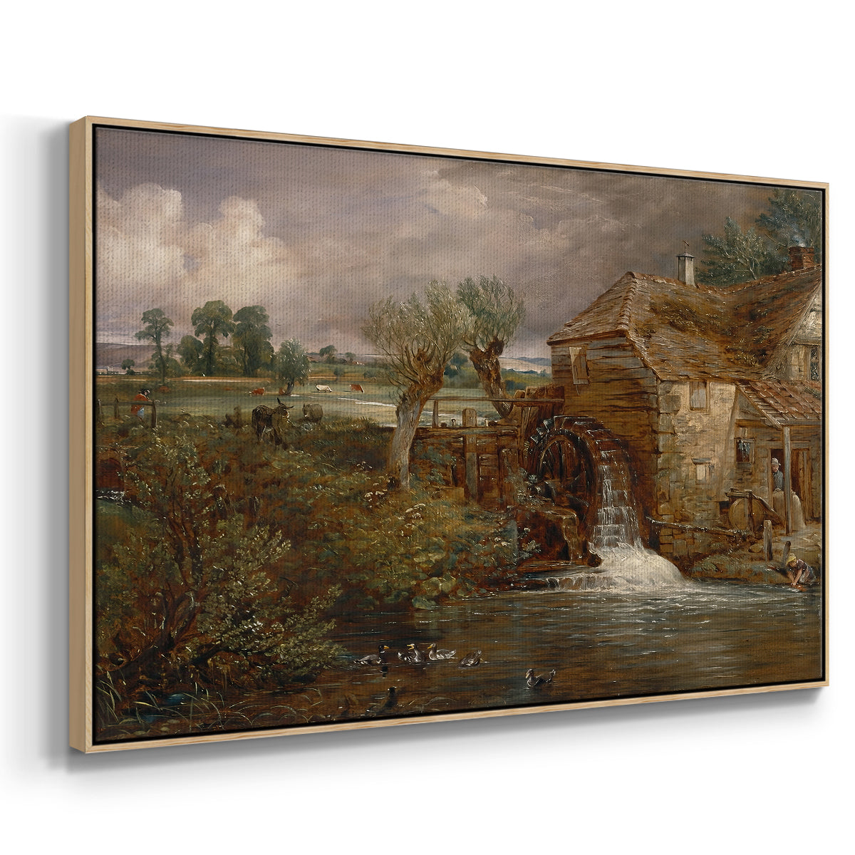 Parham Mill, Gillingham, 1826 - Floater Framed Canvas Print