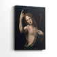 Side view of a canvas art print of a refined composition with subtle gesture and expression, showing gallery-wrapped depth.