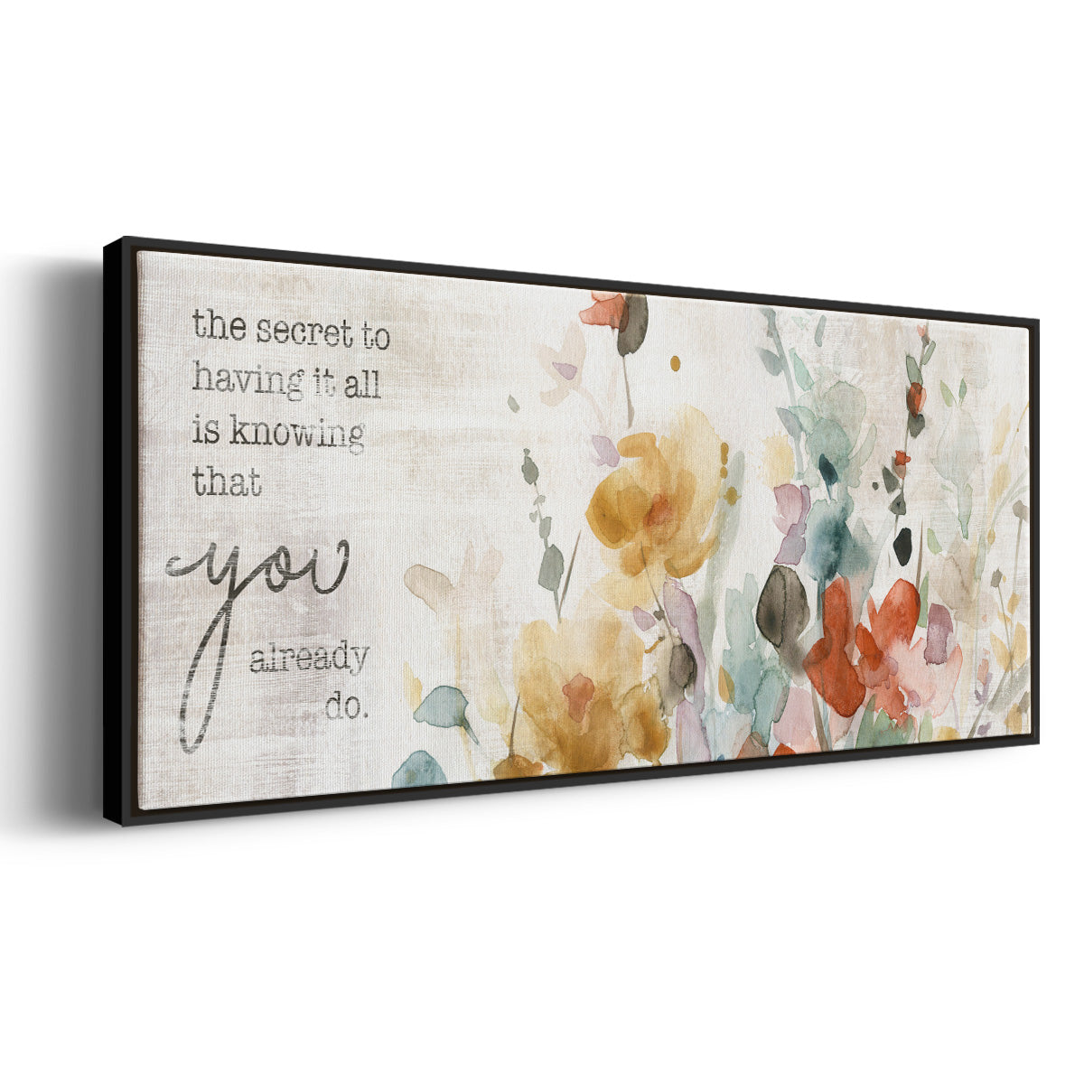 Full Bloom Verse - Floater Framed Canvas Print