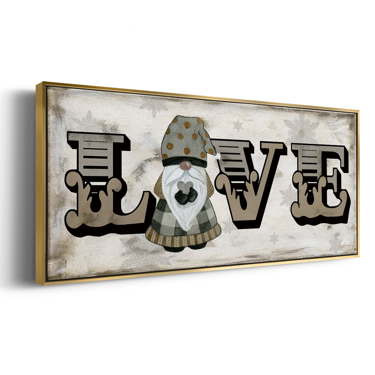 Winter Wonderland Friend Love - Floater Framed Canvas Print