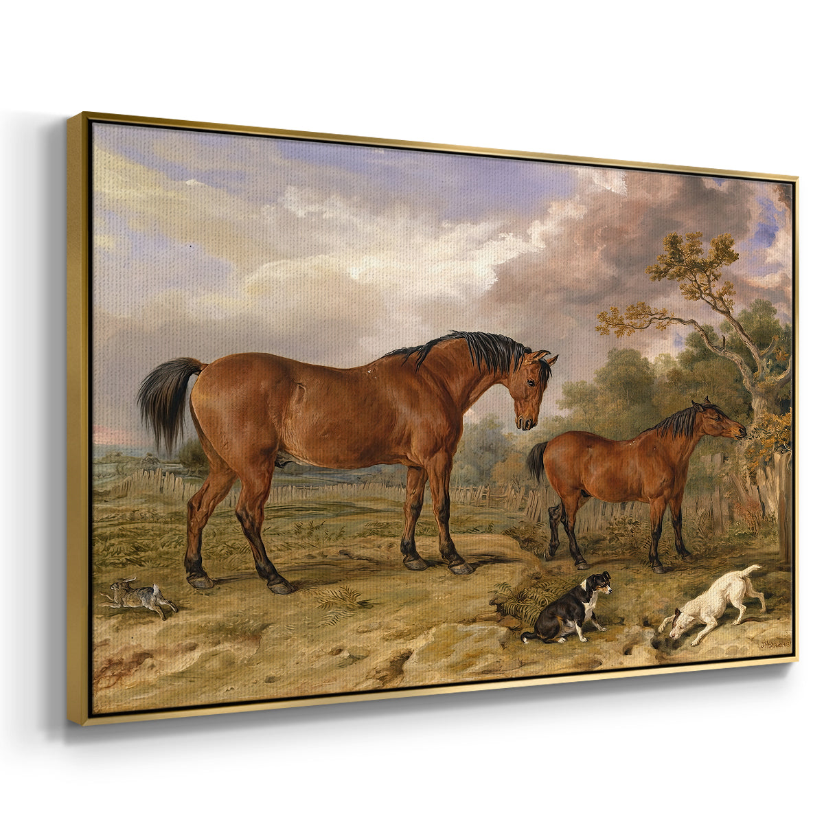 Portrait of Reformer, Blucher, Tory and Crib, Property of Rowland Alston, Esq., M.P., 1835 - Floater Framed Canvas Print