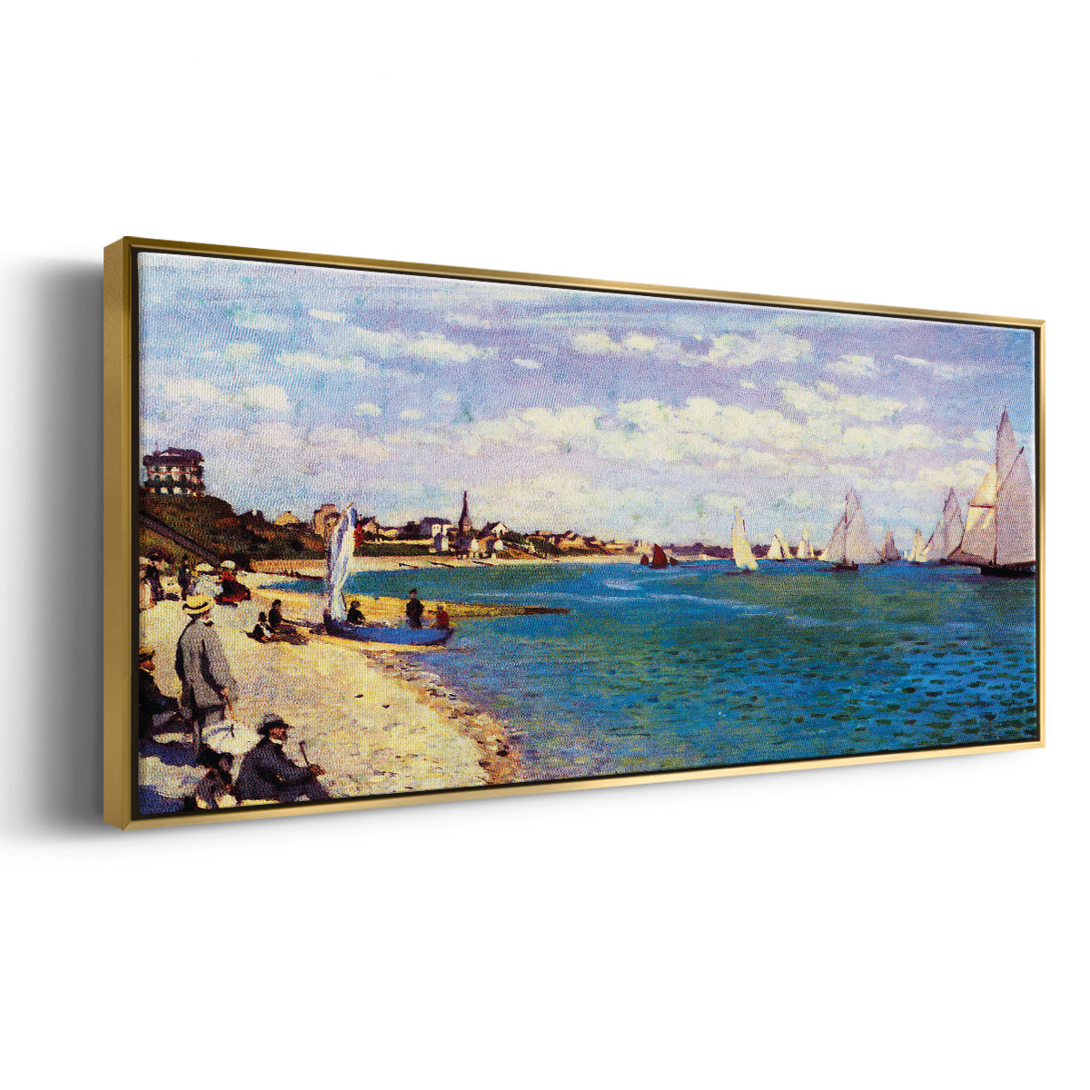 Regatta at Sainte Adresse - Floater Framed Canvas Print