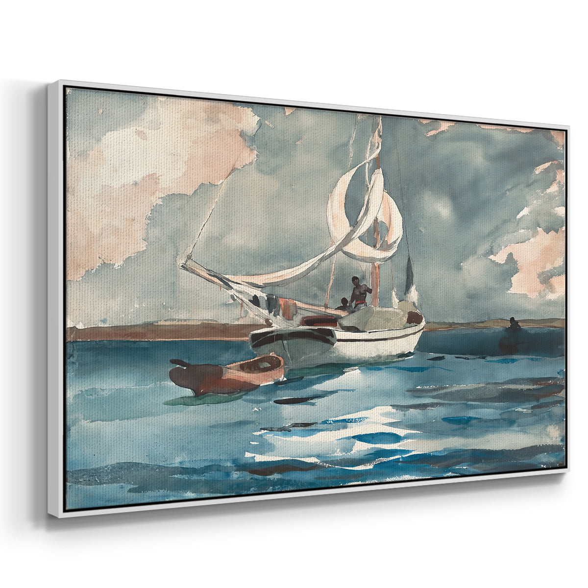 Sloop, Nassau, 1899 - Floater Framed Canvas Print