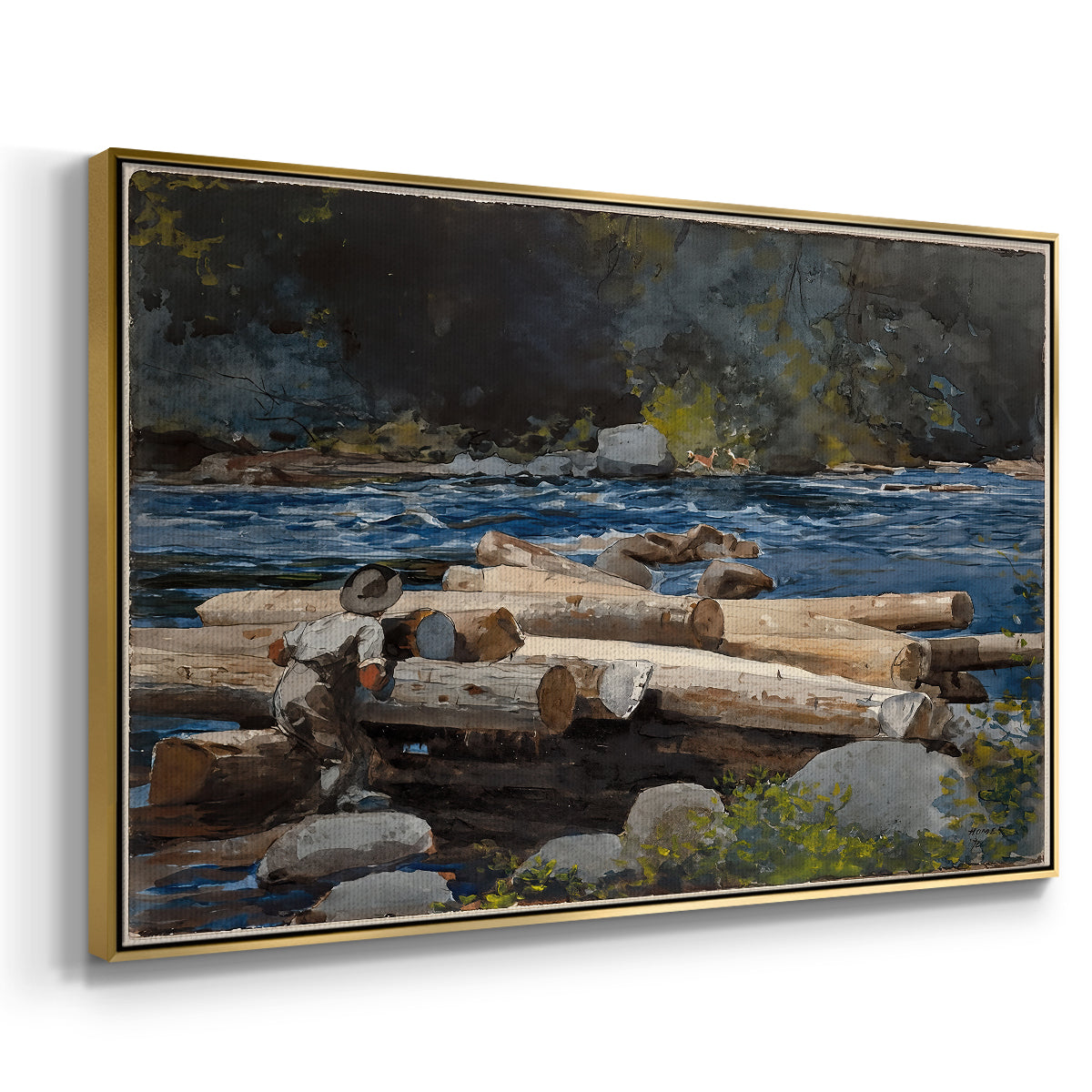 Hudson River, 1892 - Floater Framed Canvas Print