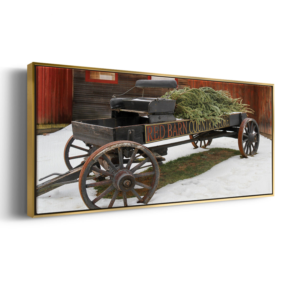 Country Store Wagon - Floater Framed Canvas Print
