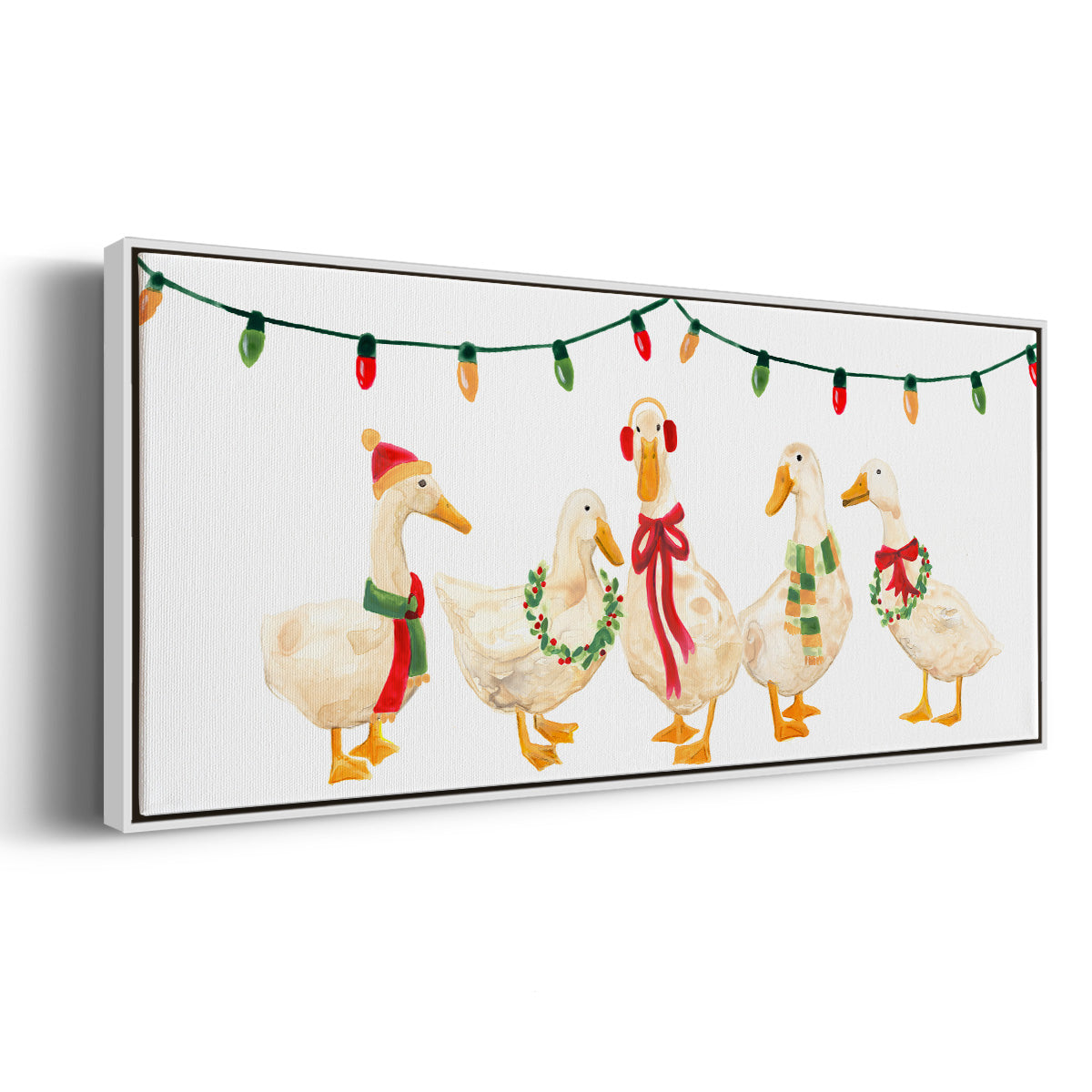 Merry Quackmas Collection D - Floater Framed Canvas Print