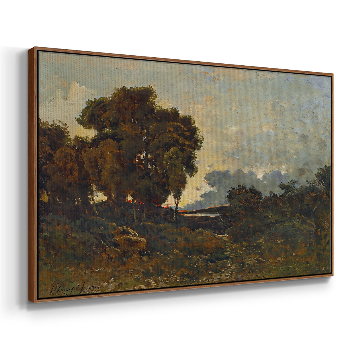 Sunset on the Allier (Soleil couchant sur l'Allier), 1904 - Floater Framed Canvas Print