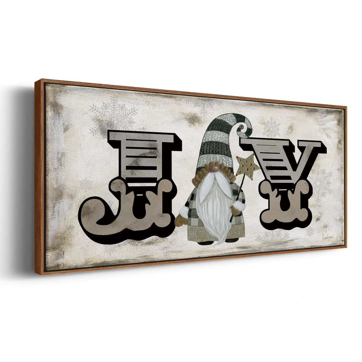 Winter Wonderland Friend Joy - Floater Framed Canvas Print