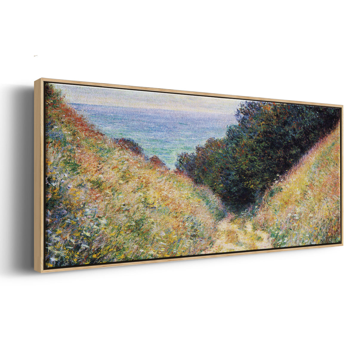 The Path at La Cavée, Pourville - Floater Framed Canvas Print