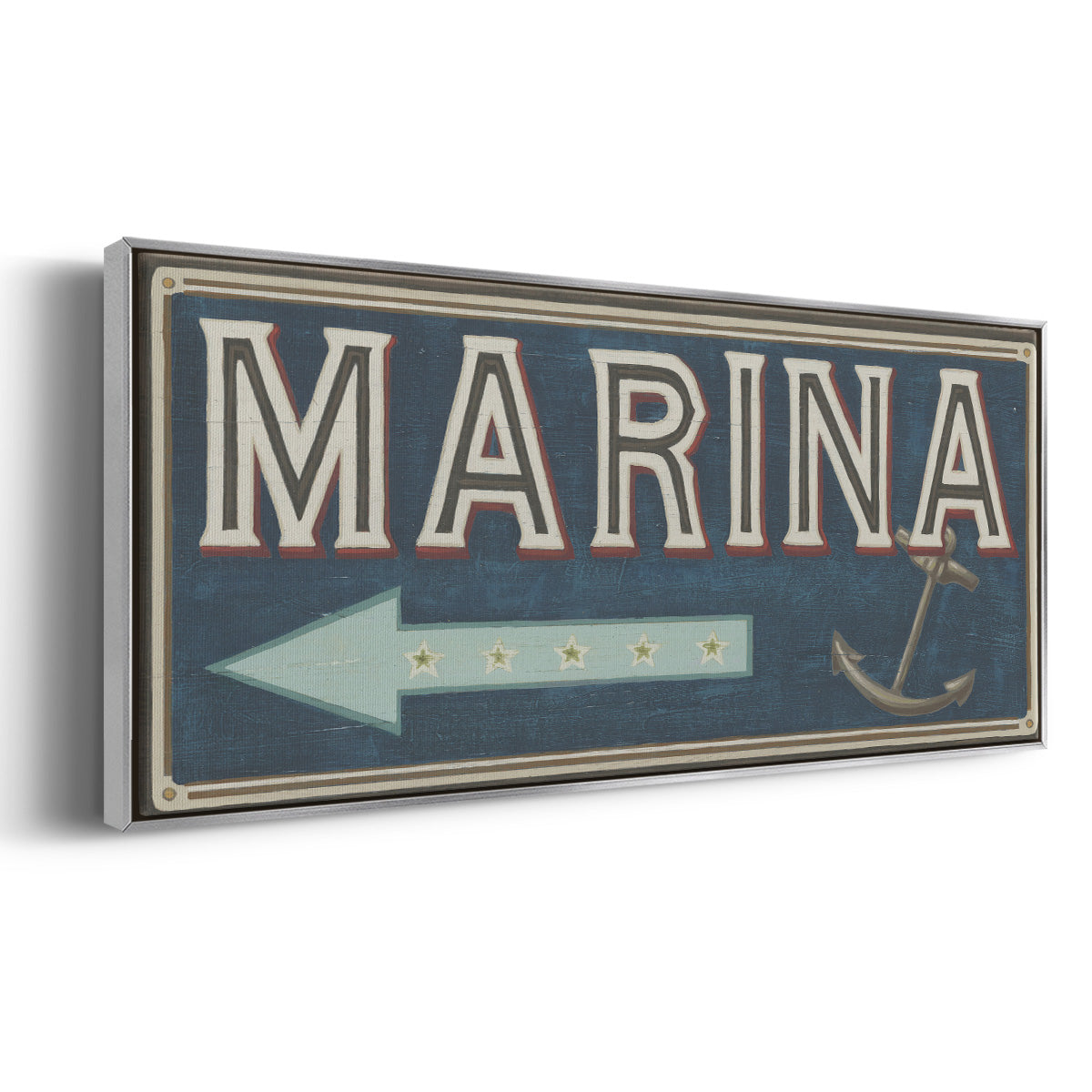 Shoreline Signs II - Floater Framed Canvas Print