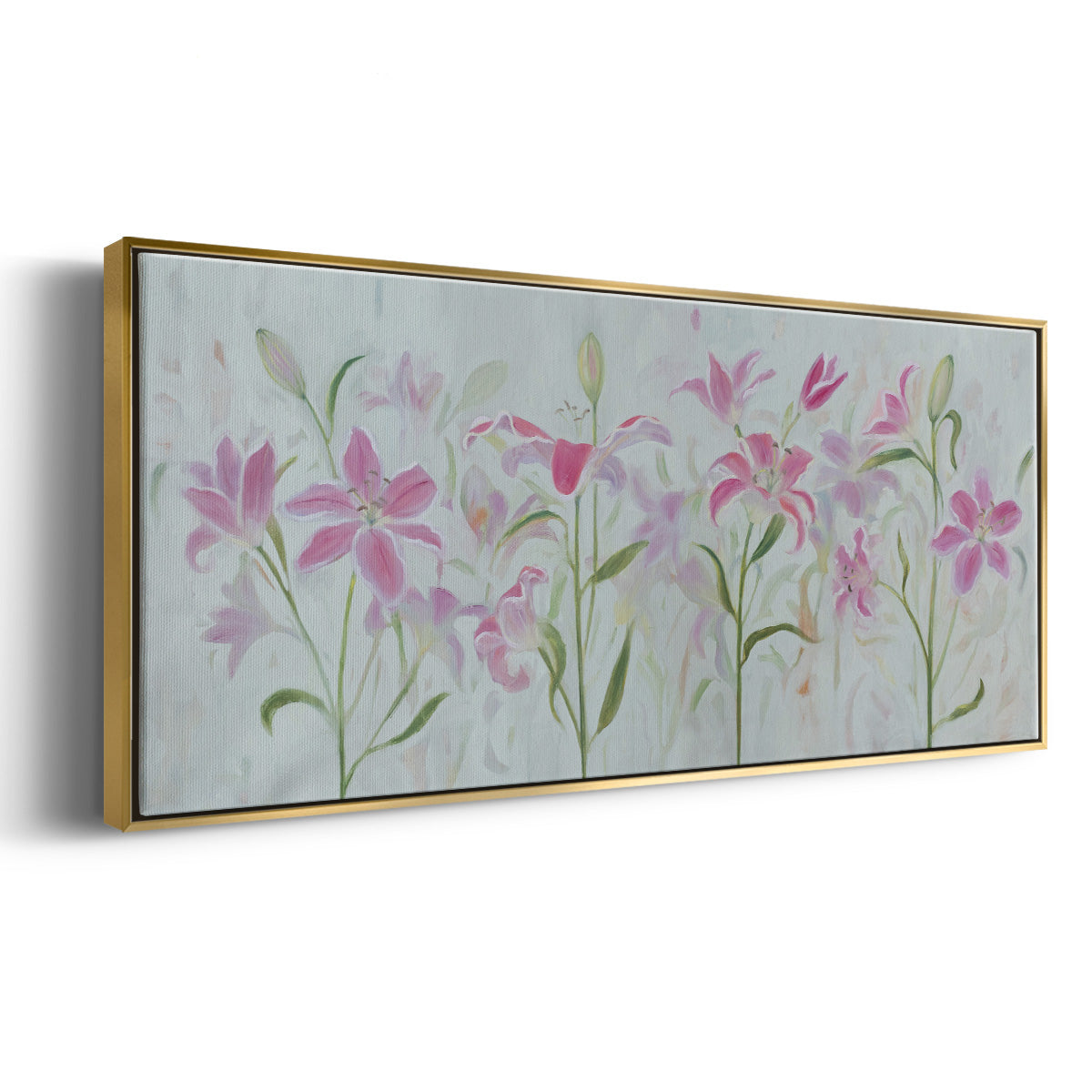 Dancing Pink Trio III - Floater Framed Canvas Print