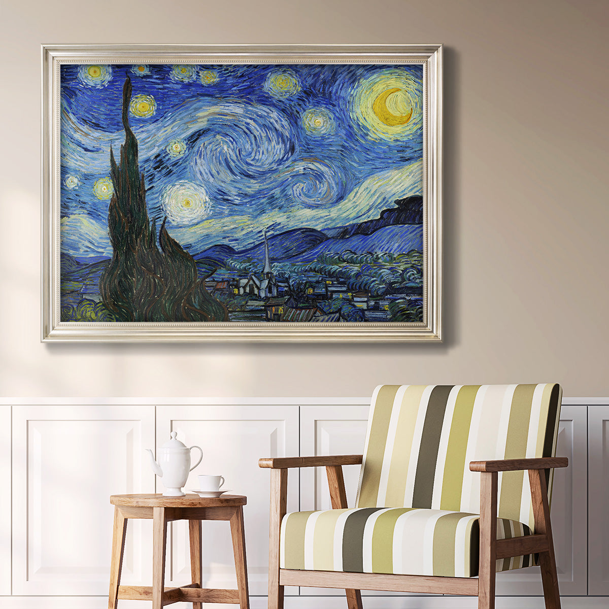 Starry Night - Ornate Framed Canvas Print