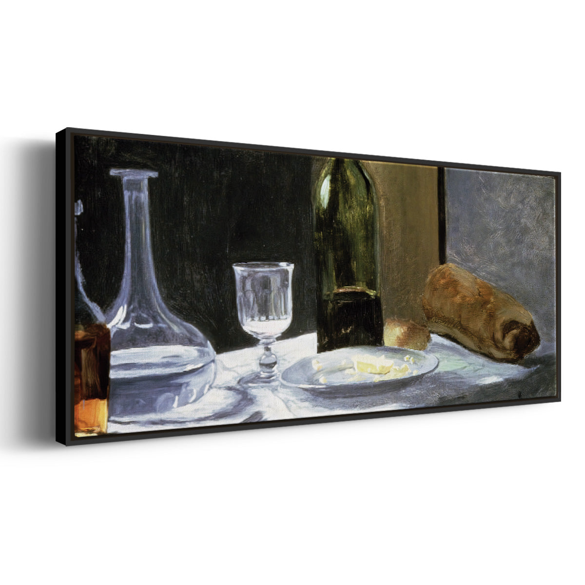 Still Life with Bottles, 1862 - Floater Framed Canvas Print