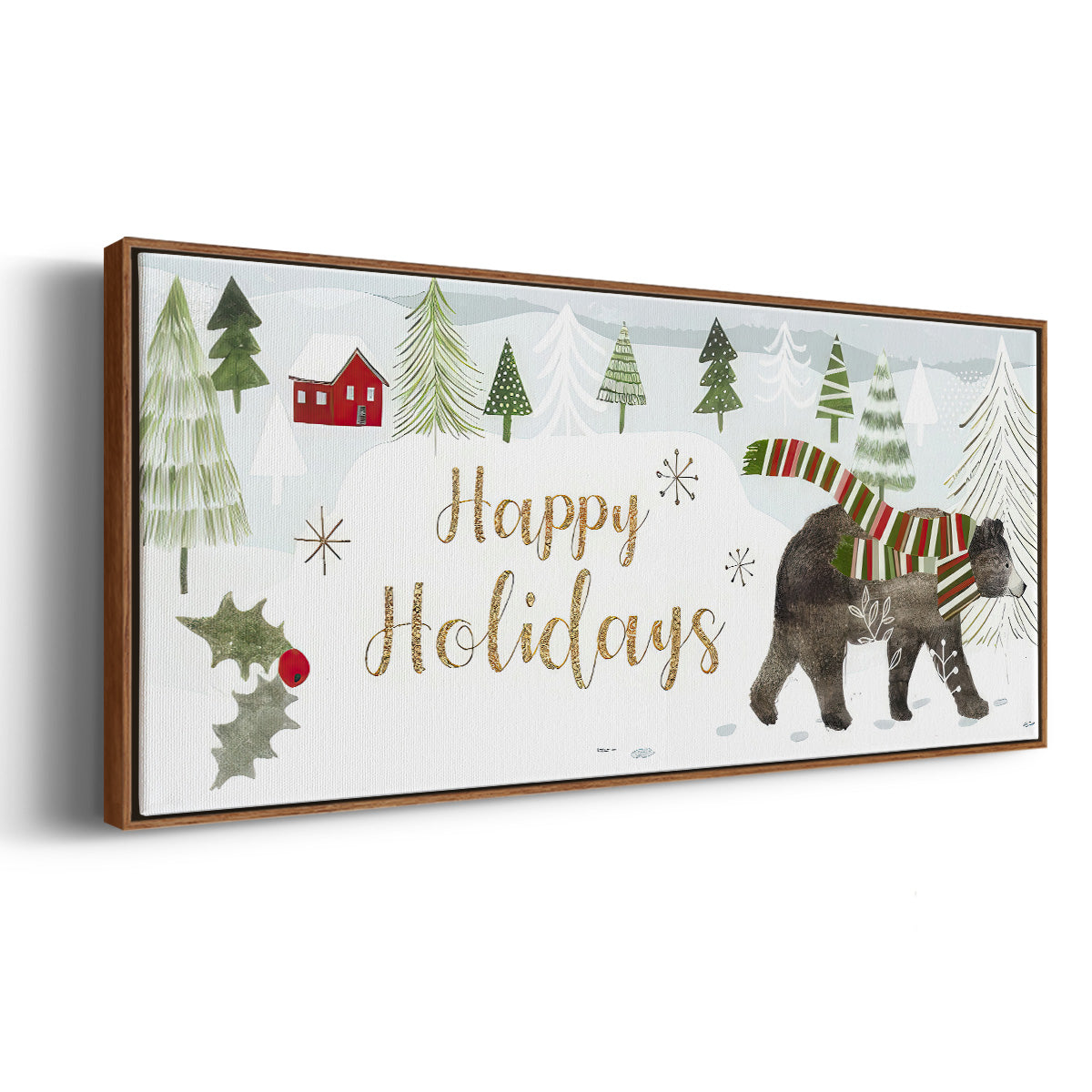 Woodland Christmas Collection D - Floater Framed Canvas Print