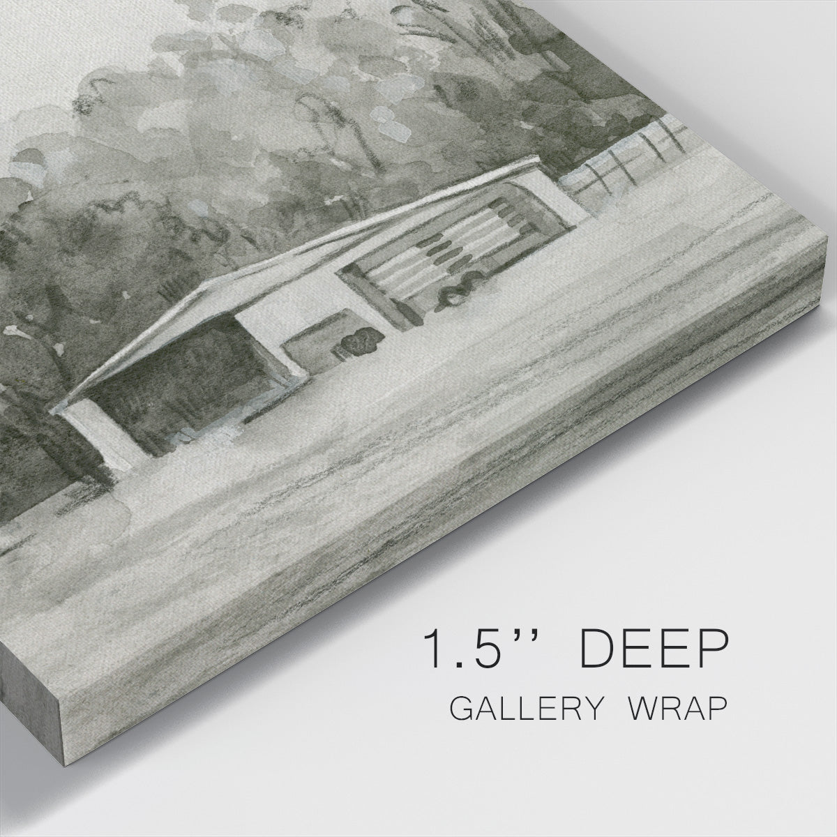 Solemn Barn Sketch II-Premium Gallery Wrapped Canvas - Ready to Hang