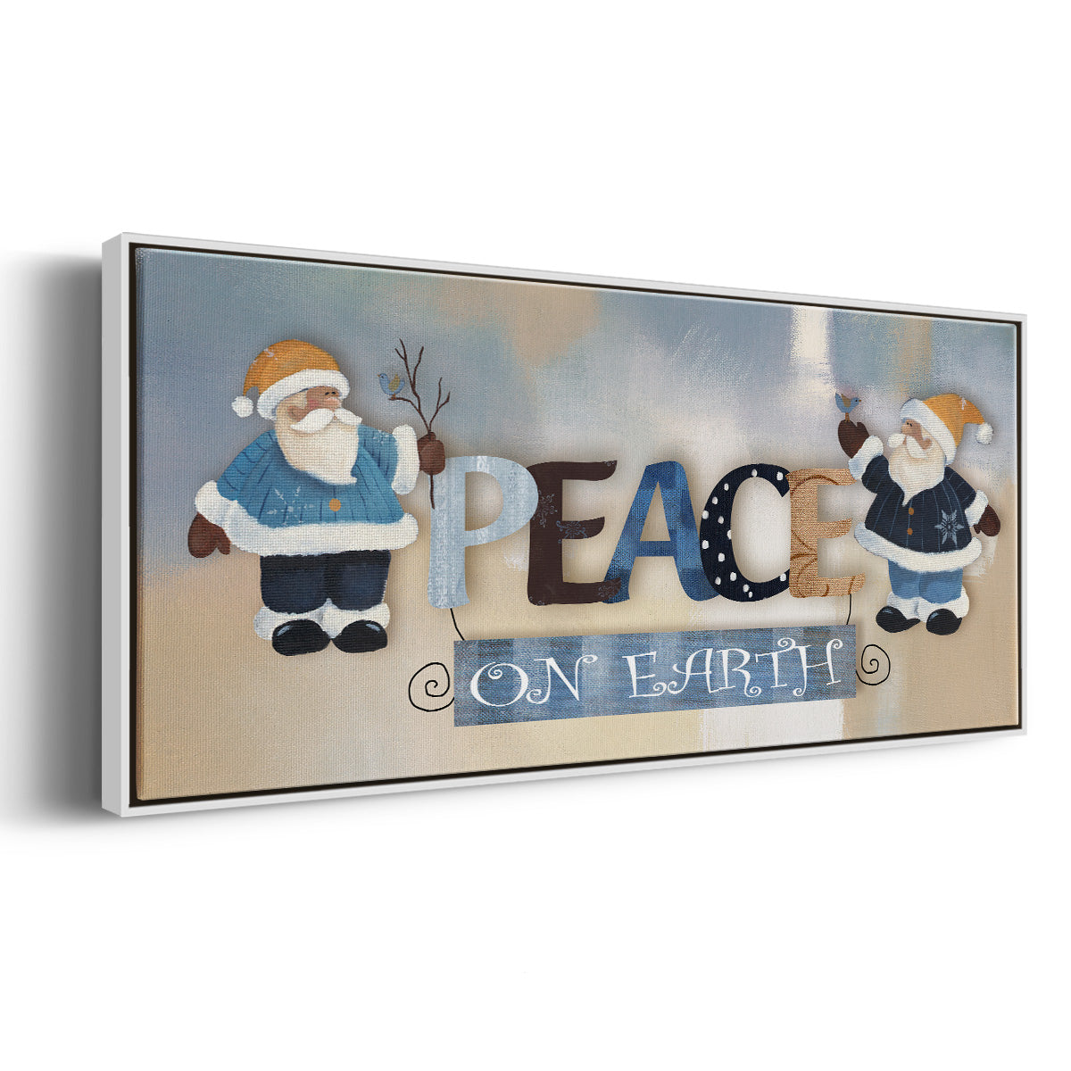 Santa Peace - Floater Framed Canvas Print