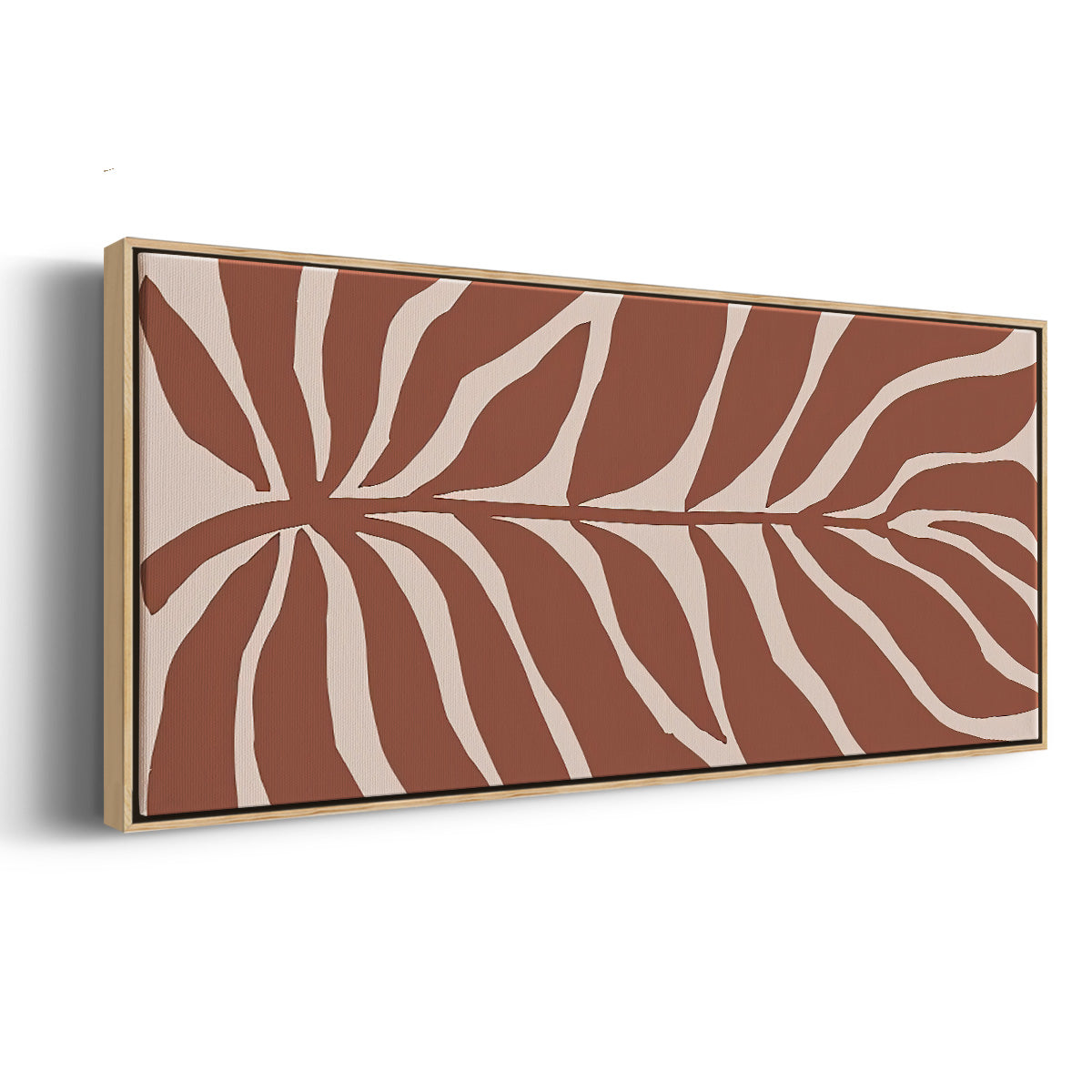 Terra Cotta Block Palms I - Floater Framed Canvas Print