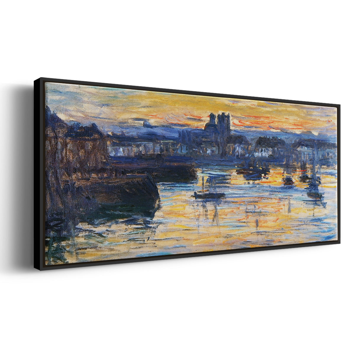 The Port of Dieppe, Evening, 1882 - Floater Framed Canvas Print