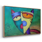 Celestial Cat - Floater Framed Canvas Print