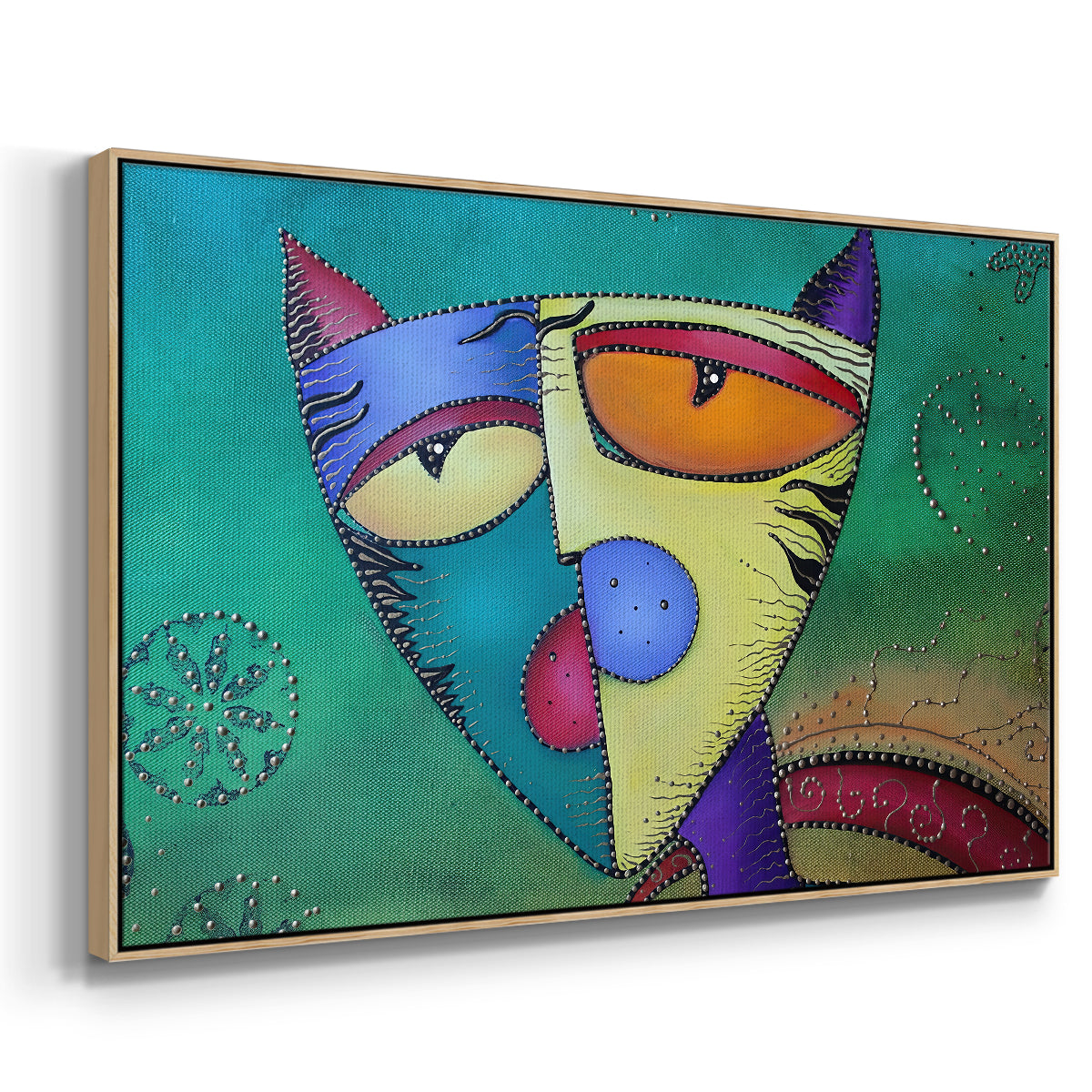 Celestial Cat - Floater Framed Canvas Print
