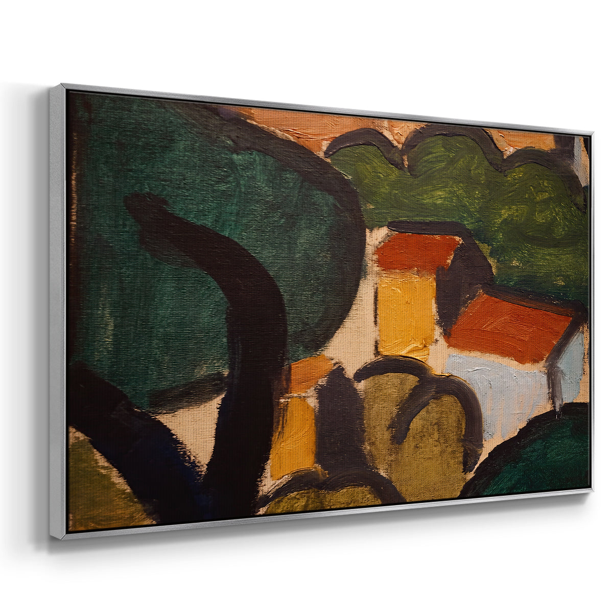 Landscape with Trees and Houses, c. 1905 - Floater Framed Canvas Print
