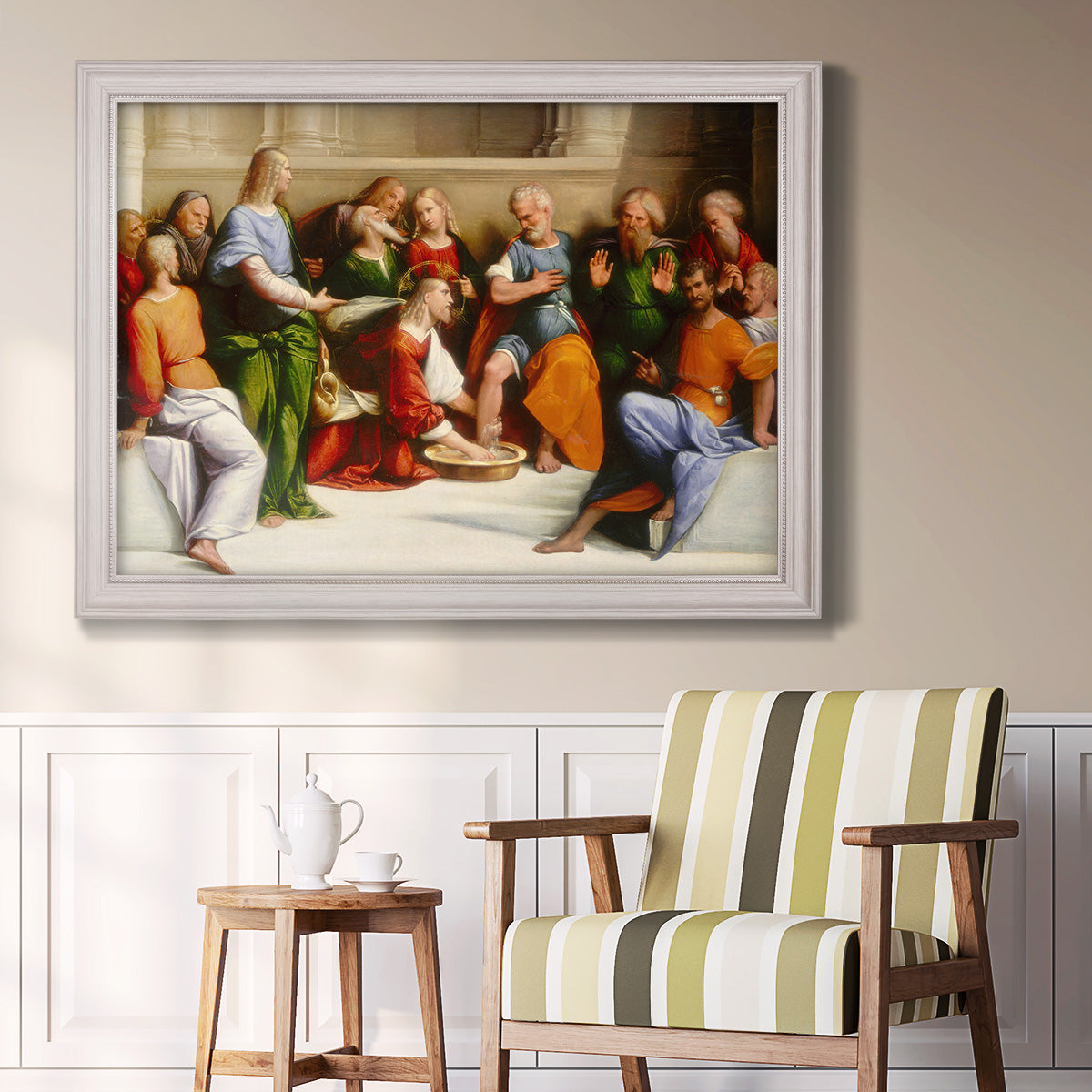 Christ Washing the Disciples' Feet - Ornate Framed Canvas Print